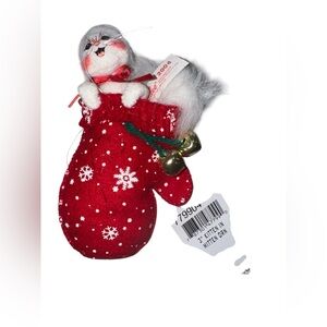 Vintage 2004 Annalee 3” “Kitten in Mitten” Christmas Ornament
